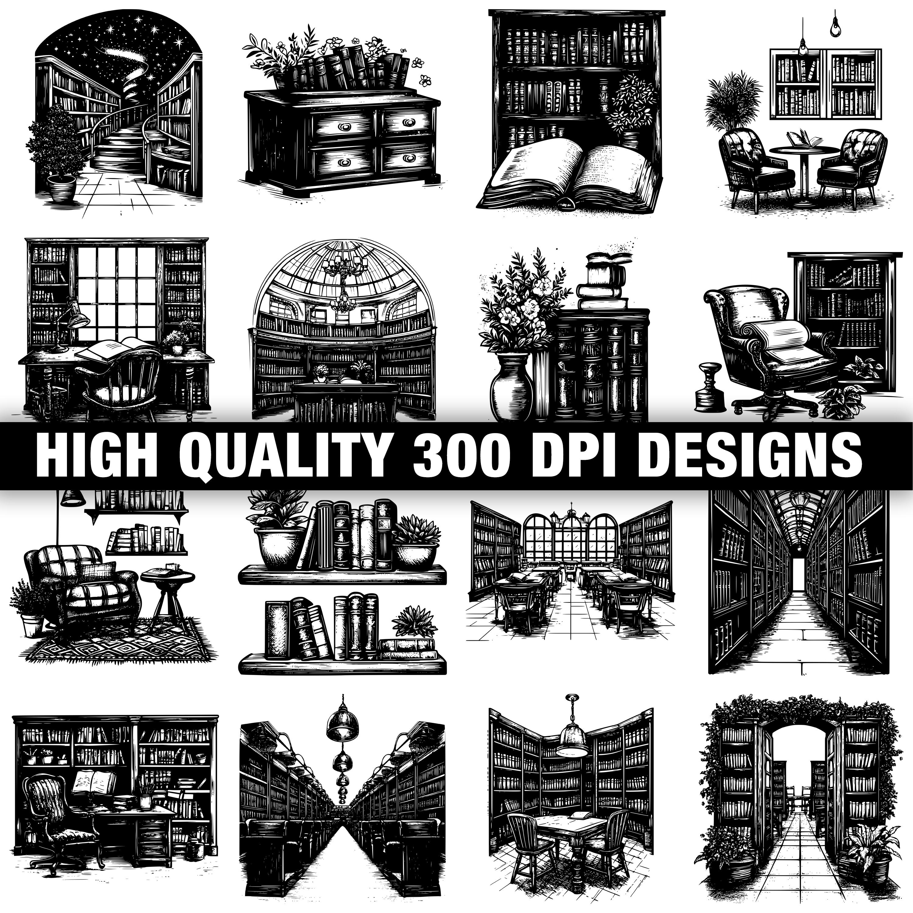 117+ Library Scene SVG Bundle,instant Digital Download Png, Dxf, Eps ...