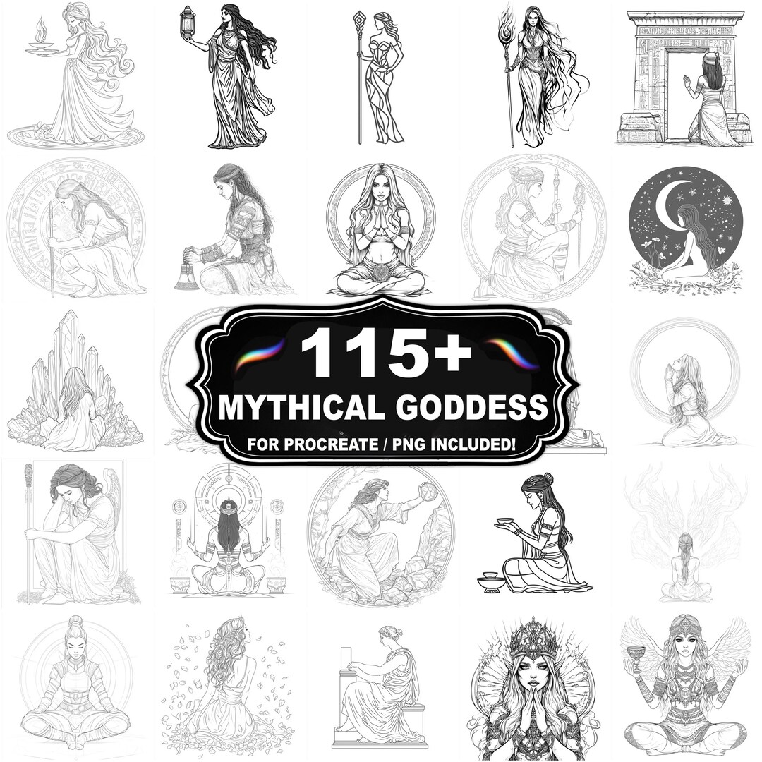 115+ Mythical Goddess Procreate Stamps, Fantasy Goddess Brushes for ...