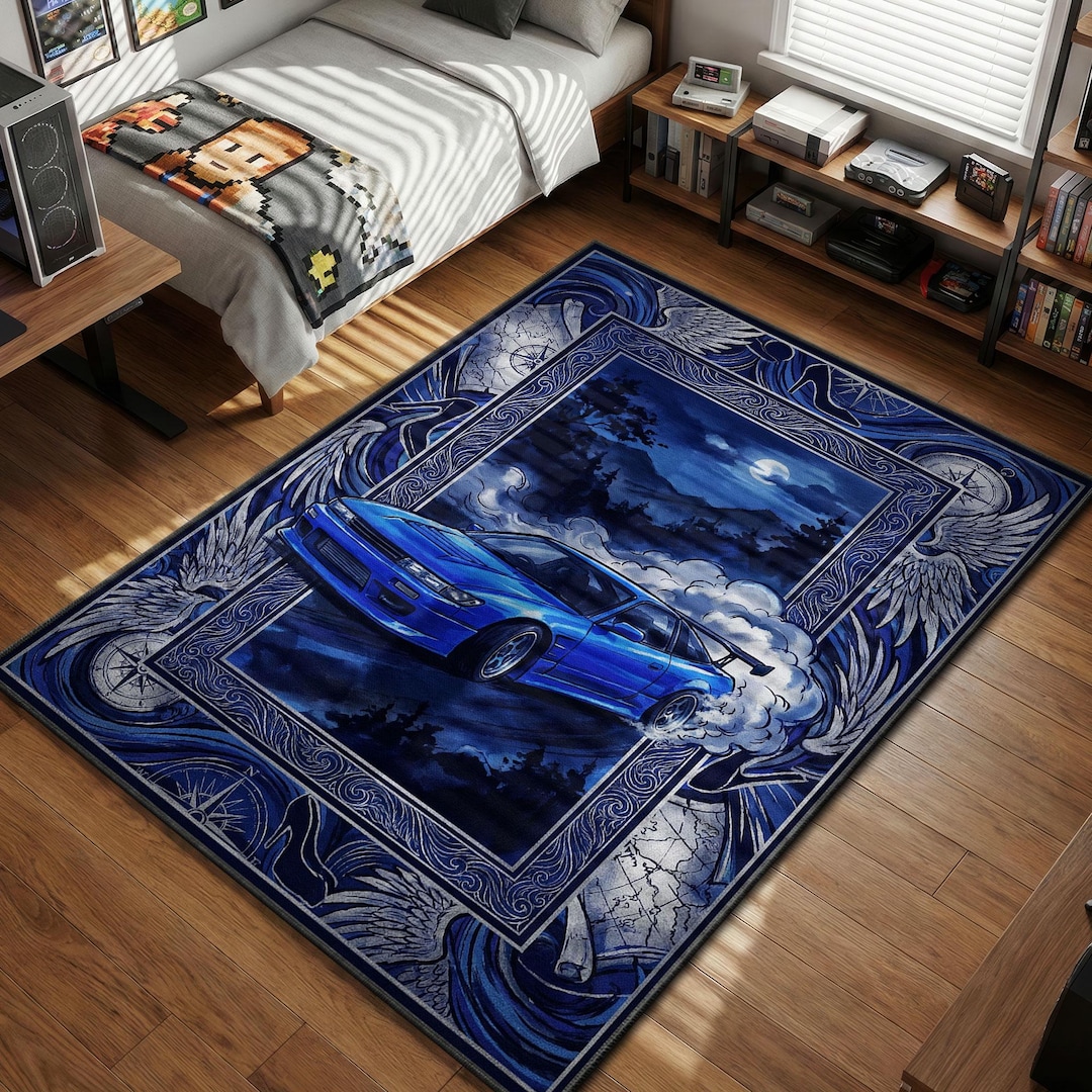Mako Sato Sileighty Area Rug, Initial D Anime Decor, Impact Blue Drift ...