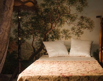 de paysage peinture à l'huile murale paysage | Papier peint amovible arbre vintage | Art traditionnel