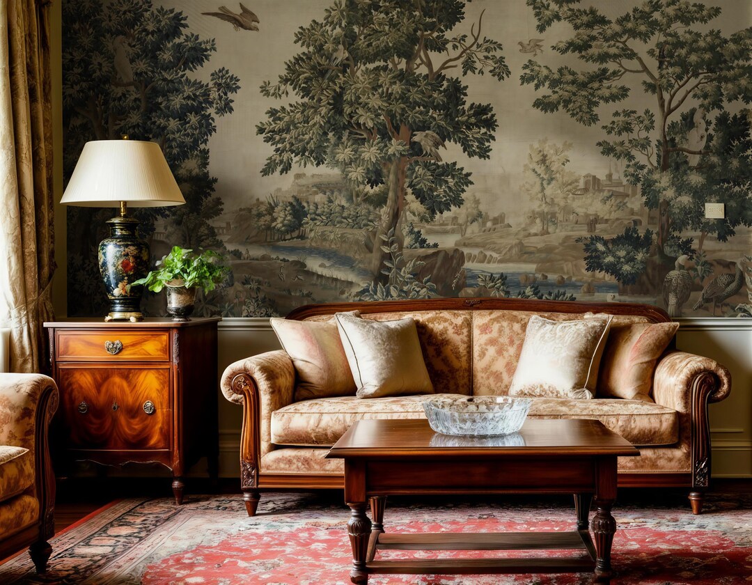 Vintage Countryside Landscape Wallpaper | Pastoral Scenic Wall Mural ...