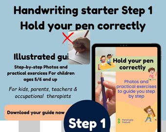 Pencil Grip Correction Guide for Kids – Fine Motor Exercises to Reduce Hand Tension and Improve Handwriting (PDF)