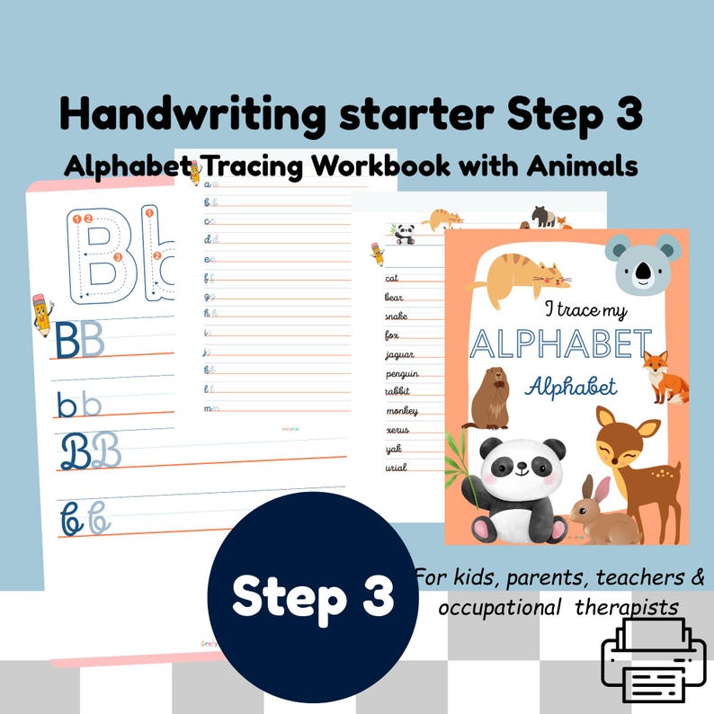 Alphabet Tracing Workbook with Animals – Fun Handwriting Practice for Kids image 1