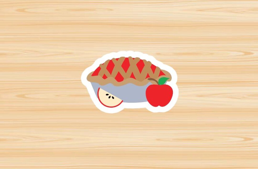Apple Pie Sticker, Magnet, or Heat Transfer, Glossy, Waterproof, Glow ...