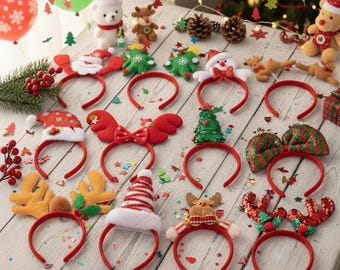 Christmas Headbands Set (12 Pcs) | Festive Holiday Party  display picture 3