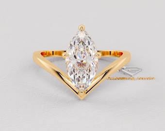 Pierścionek zaręczynowy z diamentem Marquise o masie 1,50 karata, 18-karatowe żółte złoto, certyfikat IGI USA