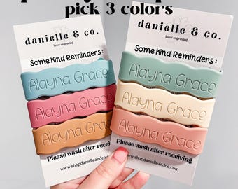 YOU PICK COLORS : Silicone Bottle Labels 3 Pack, Baby Bottle Label, Personalized Labels, Daycare Labels, Back to School