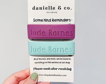 Lilac|Bahama: 2 Personalized Silicone Labels for daycare, sippy cups, baby bottles, water bottles, first day of school, back to school