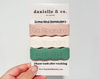 Dainty: 3 Personalized Silicone Labels for daycare, sippy cups, baby bottles, water bottles, first day of school, back to school