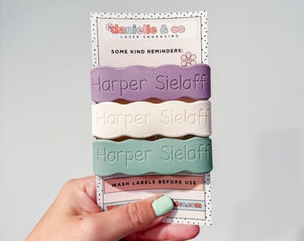 50% off AUGUST DEAL | 3 Personalized Silicone Labels for daycare, sippy cups, baby bottles, water bottles, 1st day of school, back to school