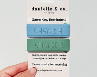 Powder|Fern: 2 Personalized Silicone Labels  for daycare, sippy cups, baby bottles, water bottles, first day of school, back to school