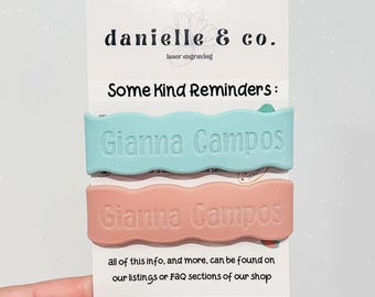 Bahama|Peach: 2 Personalized Silicone Labels for daycare, sippy cups, baby bottles, water bottles, first day of school, back to school
