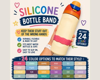 BLANK Personalized Silicone Label Blanks | BULK |  for daycare, sippy cups, baby bottles, water bottles, first day of school, back to school