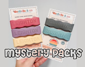 Mystery Pack 2 or 3 Personalized Silicone Labels for daycare, sippy cups, baby bottles, water bottles, first day of school, back to school