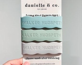 Tidal Silicone Bottle Labels 3 Pack ,Baby Bottle Label, Sippy Cup Label, Personalized Labels, Daycare Labels, Back to School