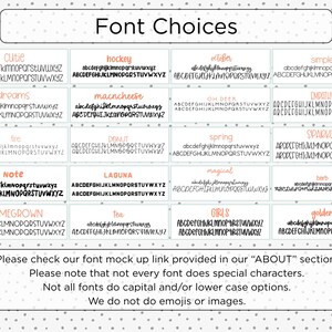 the font choices for font choices