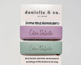 Lavender|Sea: 2 Personalized Silicone Labels for daycare, sippy cups, baby bottles, water bottles, first day of school, back to school