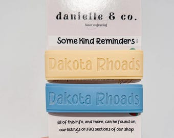 Buttercup|Powder: 2 Personalized Silicone Labels for daycare, sippy cups, baby bottles, water bottles, first day of school, back to school