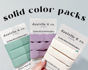 Solid Silicone Bottle Labels 3 Pack ,Baby Bottle Label, Sippy Cup Label, Personalized Labels, Daycare Labels, Back to School