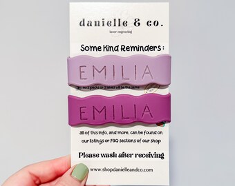 Lavender|Lilac: 2 Personalized Silicone Labels for daycare, sippy cups, baby bottles, water bottles, first day of school, back to school