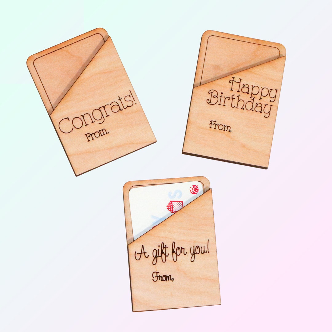 Gift Card Holder Wood Gift Card Holder Customized Gift Card Etsy