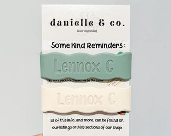 Sea|Coconut: 2 Personalized Silicone Labels for daycare, sippy cups, baby bottles, water bottles, first day of school, back to school