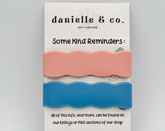 Peach|Denim: 2 Personalized Silicone Labels for daycare, sippy cups, baby bottles, water bottles, first day of school, back to school