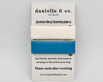 Sugar|Denim: 2 Personalized Silicone Labels for daycare, sippy cups, baby bottles, water bottles, first day of school, back to school