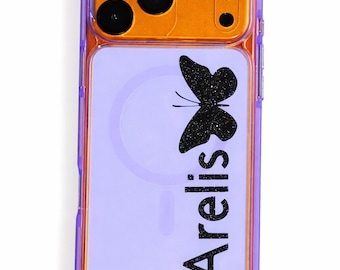 Transparent Name Personalization Initials Case For iPhone 17 Pro Max Air Plus 16 15 , Unique Lens Protection Clear iPhone Case/ colors