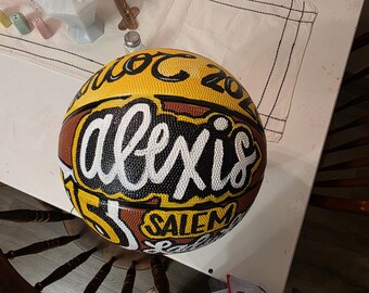 hand painted basketball