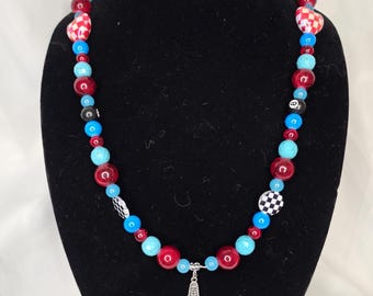 Handgemachte Türkis Perlen Statement Halskette | Y2K Western Cowgirl Schmuck
