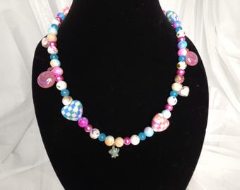 Handgemachte Bunte Perlen Herz Halskette | Y2K Kokette Charme Schmuck