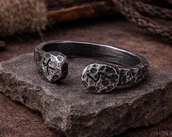 Viking Runes Ring – Algiz & Sowilo Norse Symbol Band in Vintage style