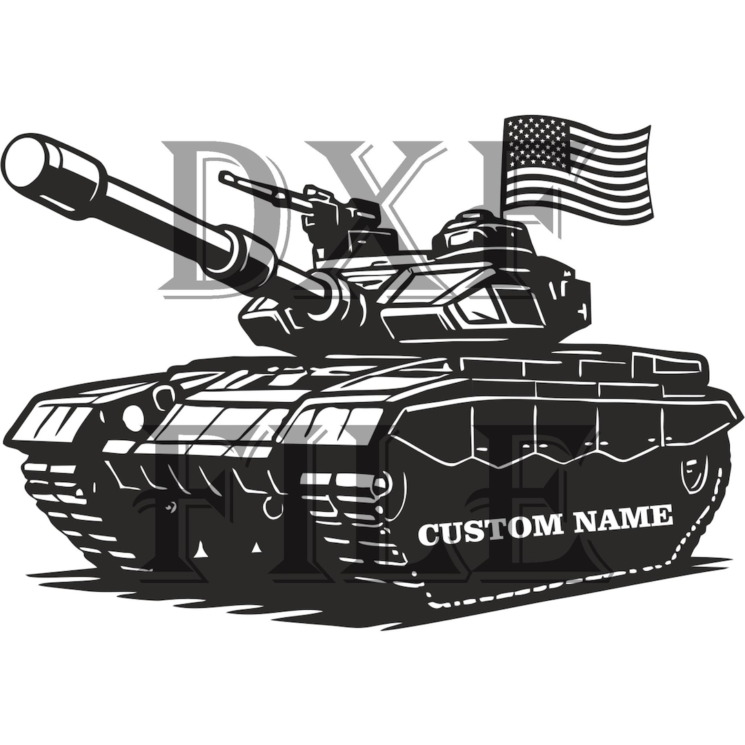 Tank DXF File for CNC Plasma & Laser Cutting | Custom Name Metal Sign ...