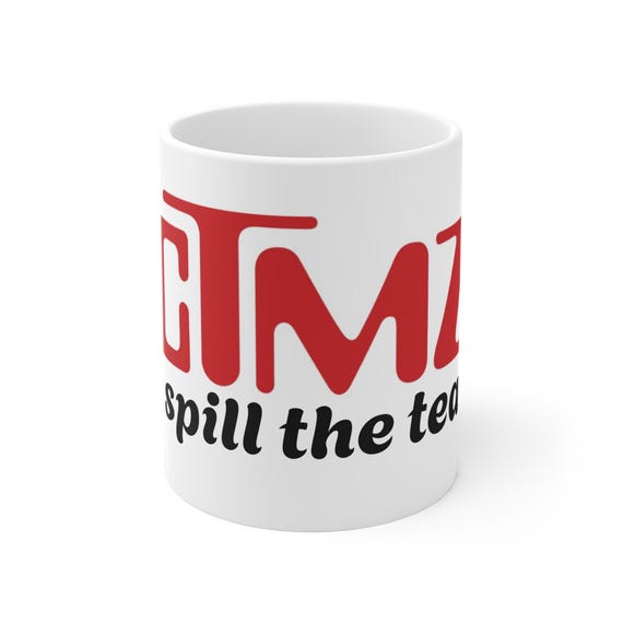 CTeaMZ Spill the Tea Ceramic Mug - Fun Gift for Tea Lovers, Unique Coffee Cup for Friends, Stylish Tea Mug, Home & Office Drinkware