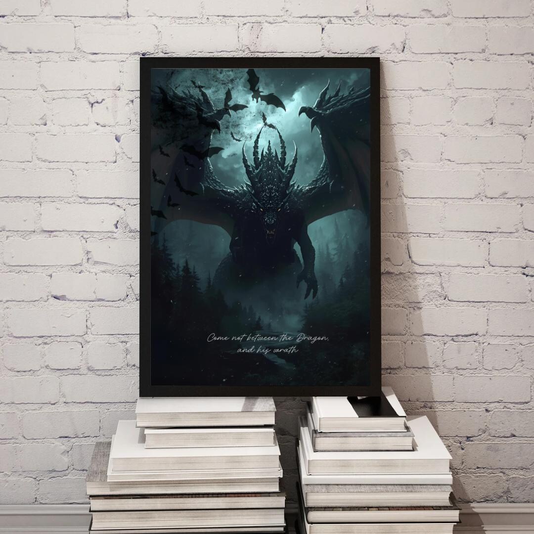 Dragon Poster | Fantasy Wall Art | Epic Creature Print for Bedroom or ...