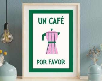 Bunter Kaffee Posterdruck - Moderne Küchenwandkunst