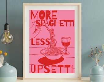 Más espaguetis, menos malestar: arte divertido para la pared de la cocina