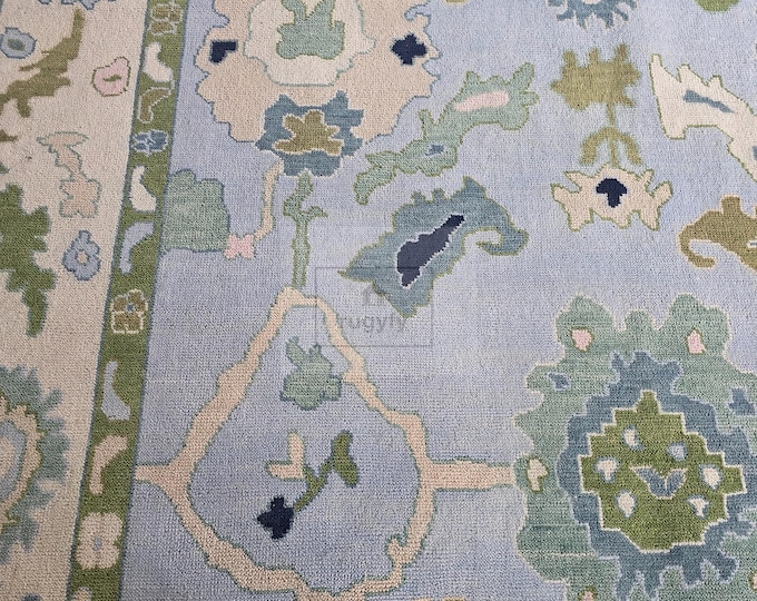 Featured listing image: Handmade Turkish Oushak Rug 8x10 – Vintage Floral Wool Area Rug