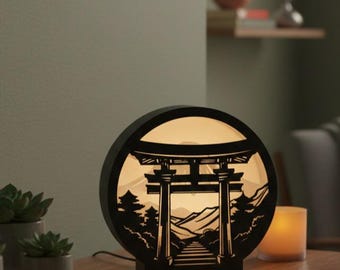 Lámpara japonesa LED 3D