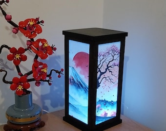Lámpara decorativa japonesa sencilla en madera MDF con diseño (farol)