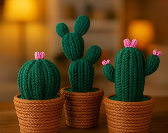 Cactus de punto hecho con impresión 3D