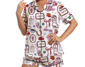 Women's Horse Racing Pajama Set, Race Weekend, Horse Lover Gift