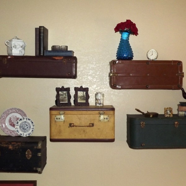 Vintage Suitcase Shelves - Made to Order