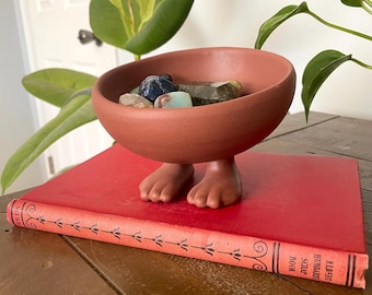 Vintage Egyptian Footed Bowl • MMA Terracotta Ceramic Replica Planter
