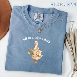 Off to Analyze Data Goose Comfort Colors® Shirt, Funny Data Analyst Goose Tee, Spreadsheet Shirt, Cute Analyst Gift for Coworker