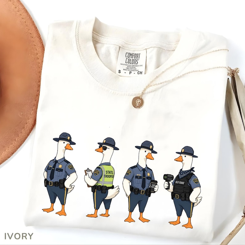 State Trooper Silly Goose Shirt Comfort Colors® Funny Highway Patrol Tee, Police Officer Gift, Law Enforcement Mom Dad Gift image 3