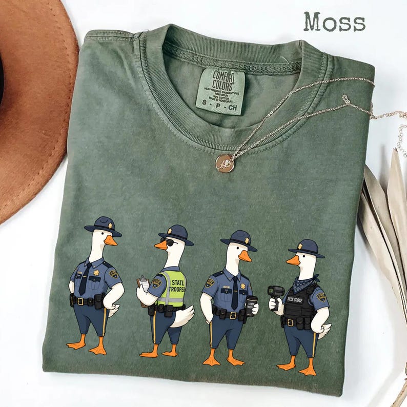 State Trooper Silly Goose Shirt Comfort Colors® Funny Highway Patrol Tee, Police Officer Gift, Law Enforcement Mom Dad Gift image 4
