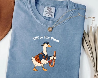 Camiseta Comfort Colors® "Plomero Goose listo para arreglar tuberías", camiseta de trabajo para fontanería.