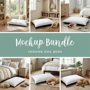 Mockup Bundle | Indoor Dog Beds, Cozy Neutral Interiors | JPG Digital Download